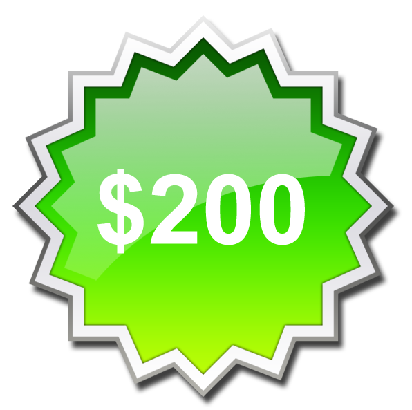 Two hundred dollar website promotion.